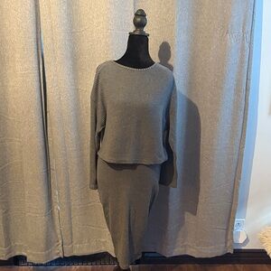 SHEIN Gray Knit Sweater Dress Set